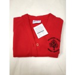 A Girls EMBROIDERED LOGO Red Sweat Cardigan