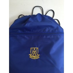 West Ashtead blue  PE bag with logo 